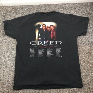 Vintage Creed T-Shirt Weathered Tour Y2K 90s Band Tee Double Sided Mens Large